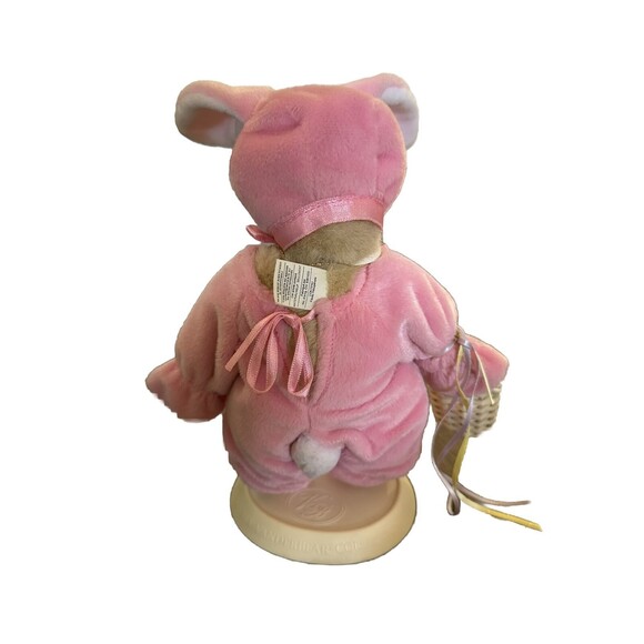 Vintage Muffy Vanderbear Bear Pink Bunny Easter With Tag & Basket NABCO - Picture 3 of 3